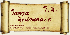 Tanja Midanović vizit kartica